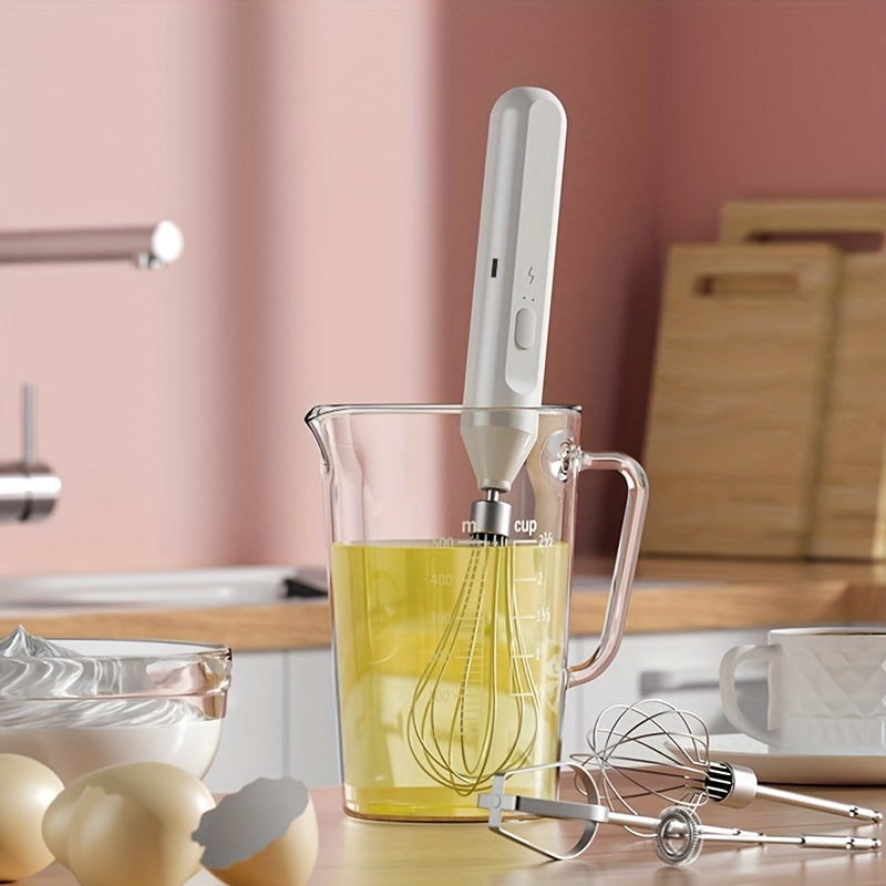 USB-Charged Multi-Functional Frother - Stainless Steel, Wireless & Portable Blender for Creamy Coffee and Baking