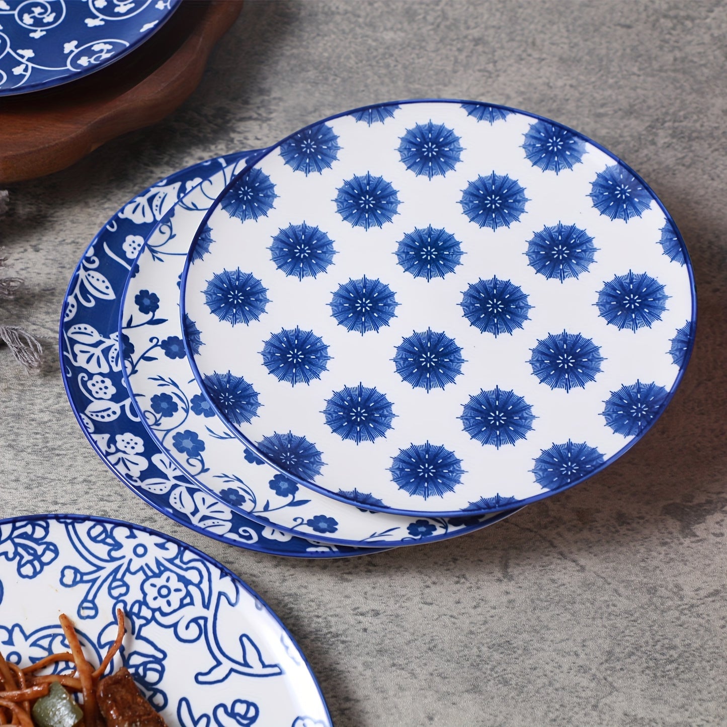 12 Pieces, Ceramic Pasta Plates Set,, 8.5 Inch, 12 Small Round Porcelain Kitchen Dinner Dishes for Dessert, Appetizer, Salad, Sandwich, Dishwasher & Oven & Microwave Safe, High quality and scratch resistant, Classic and luxur