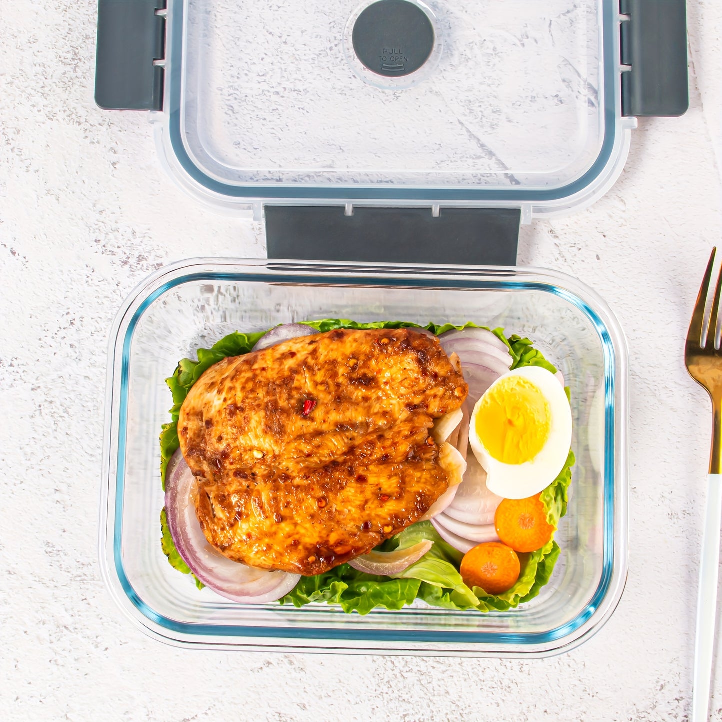 Glass Meal Prep Containers - Airtight, Microwave, Oven, Freezer & Dishwasher Safe, Glass Lunch Boxes with Lids for Food Storage