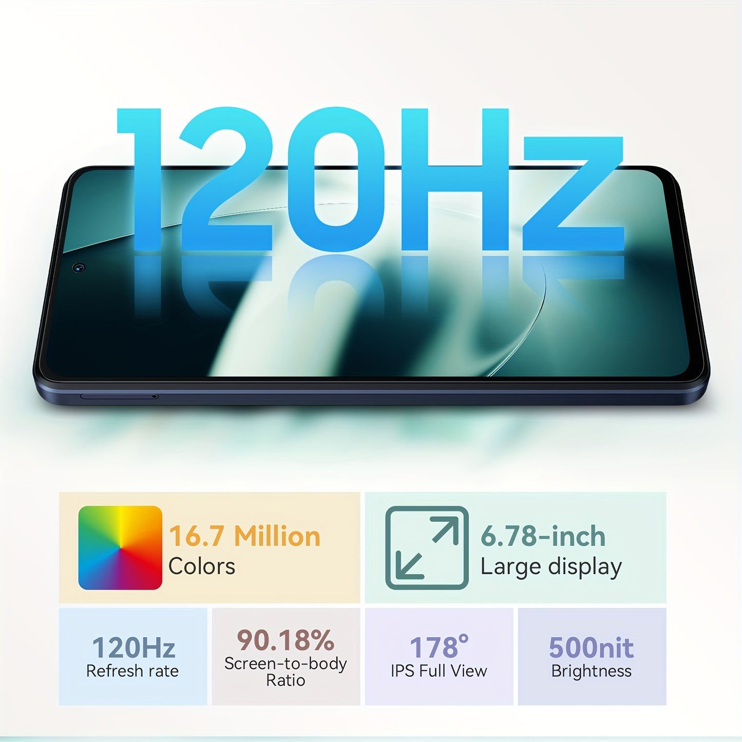 Blackview Shark 8 Unlocked Android Phones, 16GB+128GB/SD 2TB Unlocked Phones, Helio G99, Android 13 Smartphones, 120Hz 6.78" FHD+, 5000mAh+33W Fast Charge, 64MP Camera, NFC, 4G Dual SIM Mobile Phones