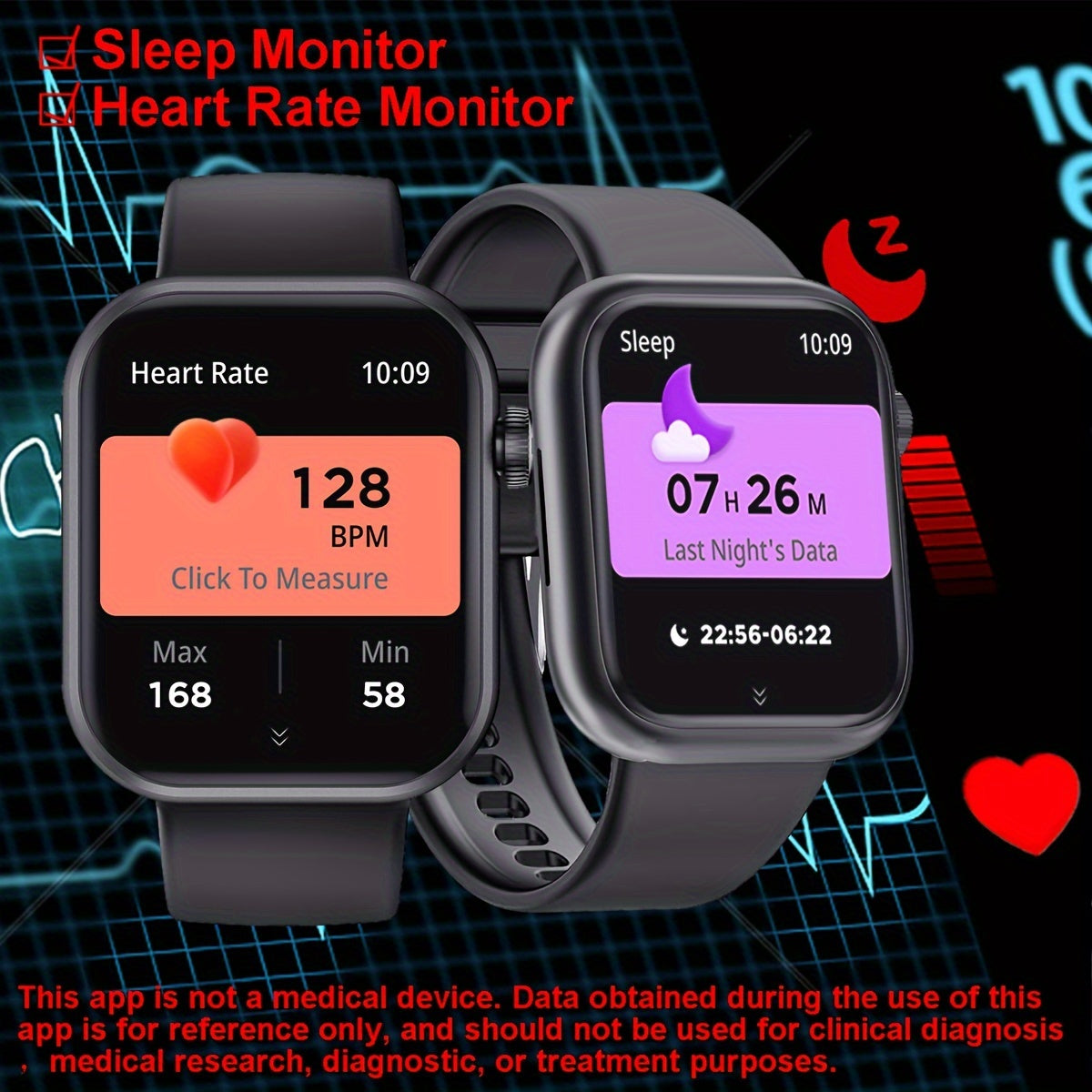 smart watch 1.83Inch full touch screen (make, answer calls)For Android&iPhone phones, 100Multiple Sport Modes, Custom Watch face, Calories, Steps, Distance, calculator, Music, Stopwatch, alarm clock, Fitness Sport smartwatch