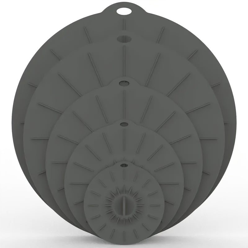 5pcs Heat Resistant Microwave Covers - Reusable Silicone Suction Lids, 5 Sizes (4-11.7 Inch) for Bowls, Pots, Pans, Cups - Microwave, Stovetop, Oven, Fridge & Freezer Safe, Dishwasher Safe, Splatter Prevention, Great Holiday