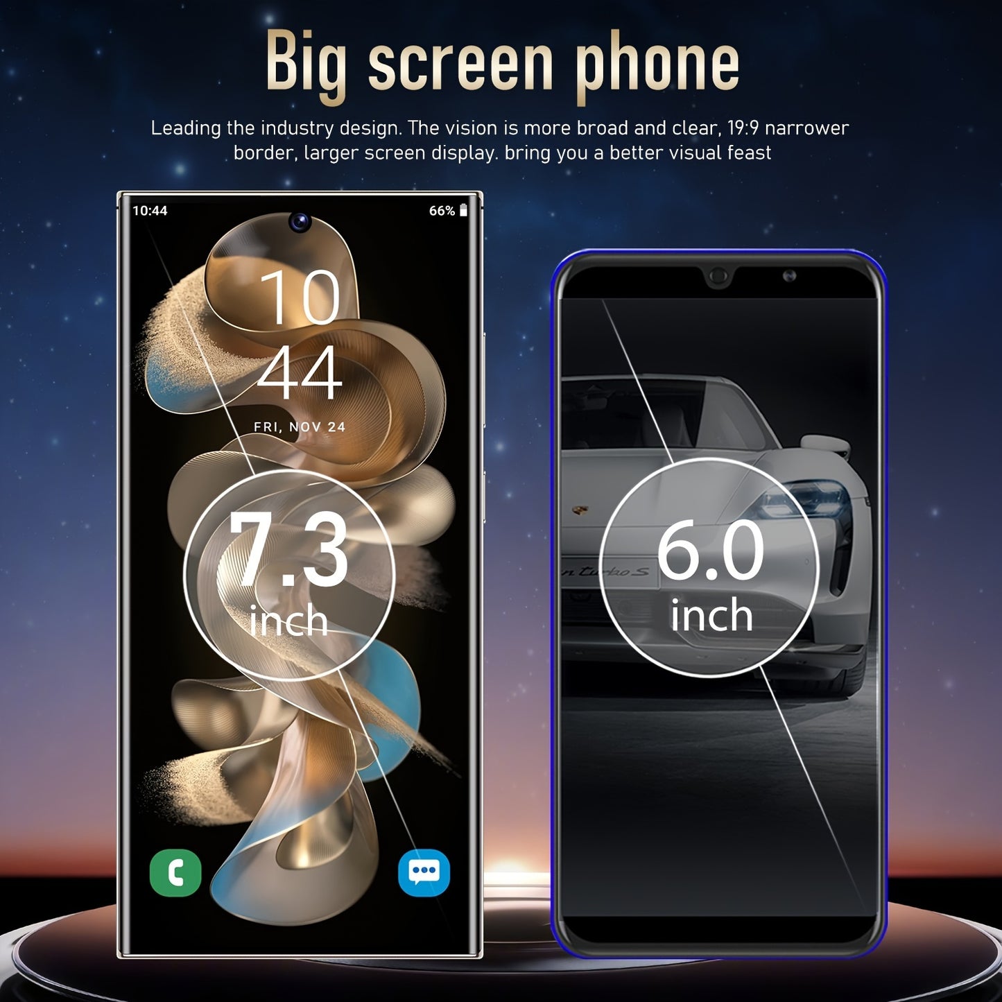 GCash, Unlocked Cell Phones SmartPhone Android 13 Phones 8+256GB/7.3" HD Screen/DUAL SIM/50MP+24MP Camera/6800 MAh/Built-in Pen