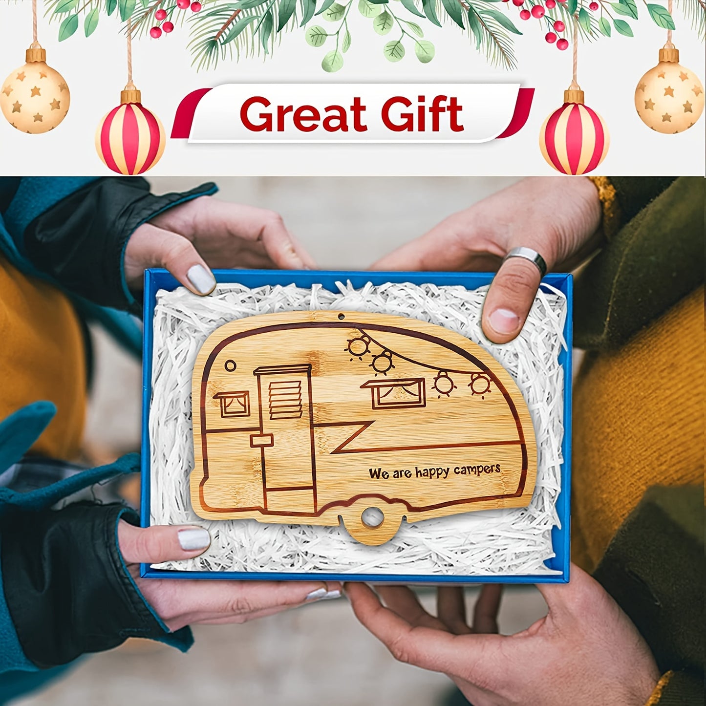 1/2pcs, Camper Bamboo Cutting Board Set For RV, RV Wood Chopping Board Set With Juice Grooves, Hang Hole, For Meat Vegetables & Cheese, Camping Gifts RV Decor, Camping Decorations, Kitchen Decor, Chrismas Gifts, Halloween Gif