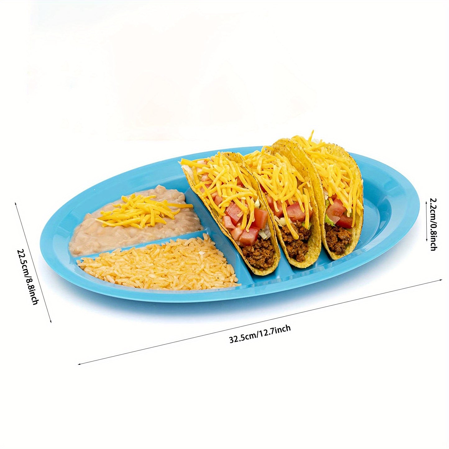 1pc/4pcs, Fiesta Serving Plates/Trays Set With Stand Up Holder For Soft And Hard Shell Tacos, Plastic, Use For Taco Nights And Bar, Microwave Safe