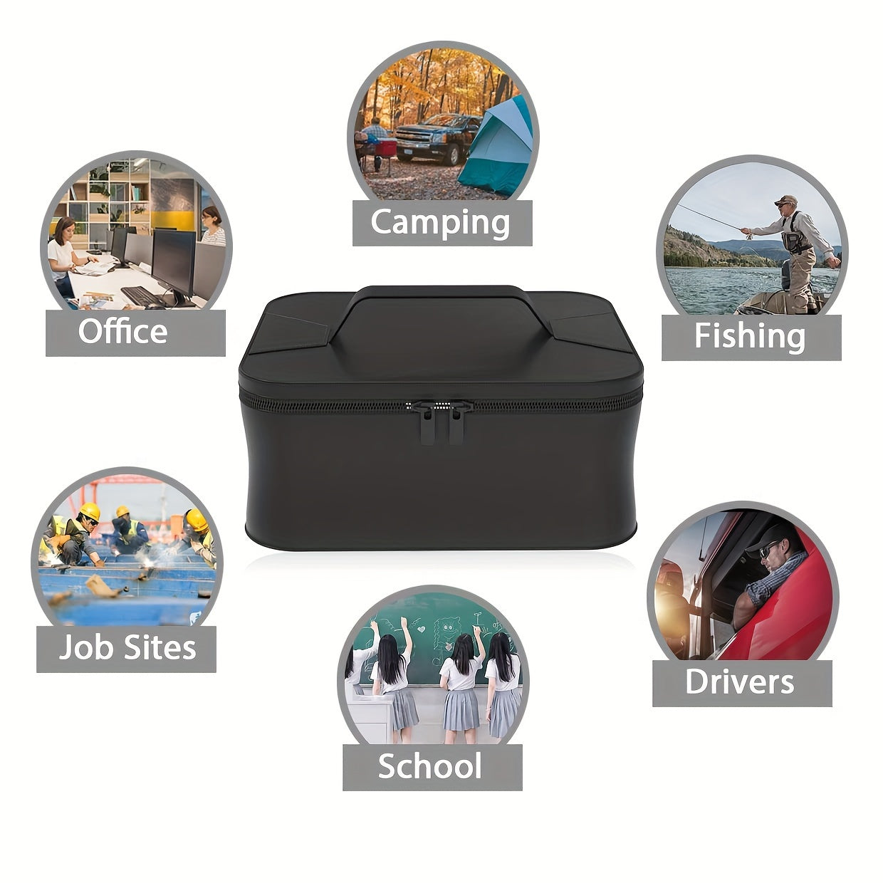 Mini Portable Oven 12V 110V Electric Lunch Box Personal Food Warmer Microwave Heated Lunch Box Portable Lunch Totes for Office/Home/Truck/Outdoor