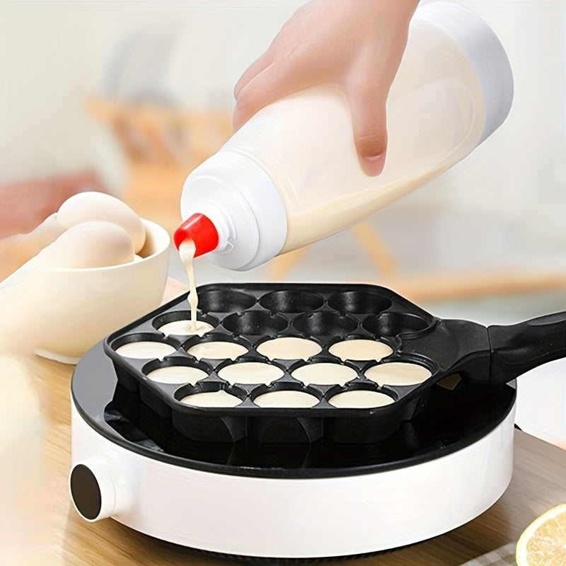 Easy-Squeeze Pancake Batter Dispenser with Blender Ball - Perfect for Cupcakes, Muffins & Crepes - Kitchen Gadget