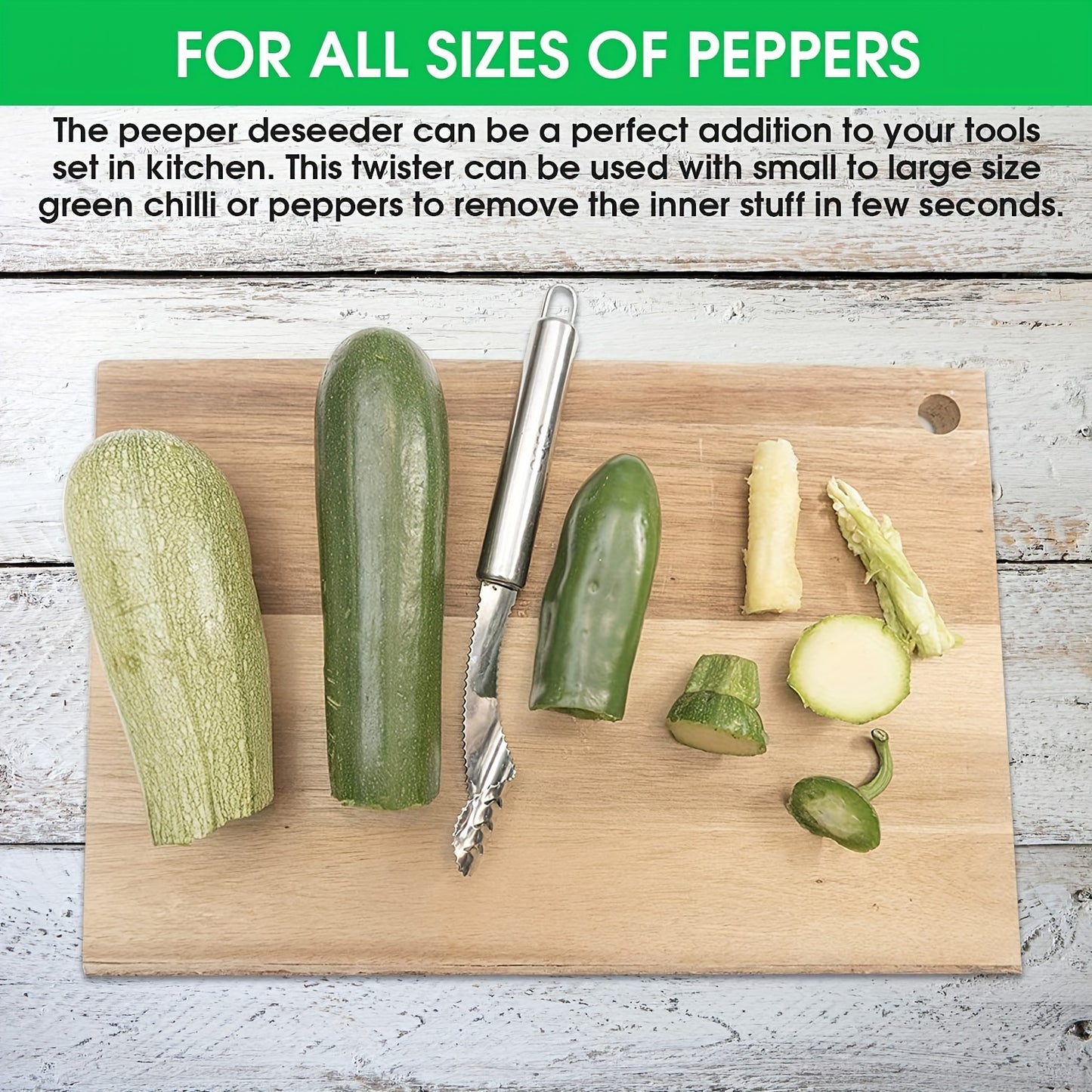 Upgrade Your Kitchen with This Multifunctional Serrated Stainless Steel Pepper Corer & Seed Remover!