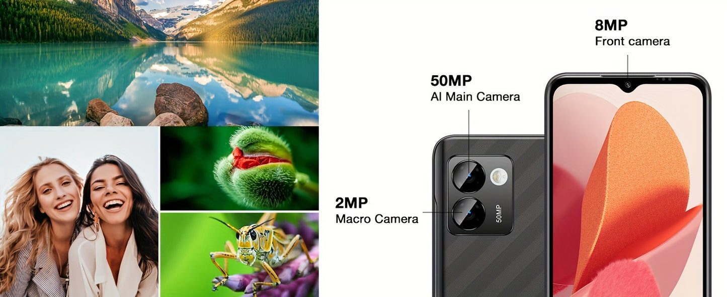 DOOGEE N50 Pro Mobile Phones, 20GB RAM + 256GB ROM/1TB TF Smartphone Android 13, Octa Core, 6.52" HD+ Smart Phone with 4200mAh, 50MP Camera, 4G Dual SIM, Face ID/Fingerprint