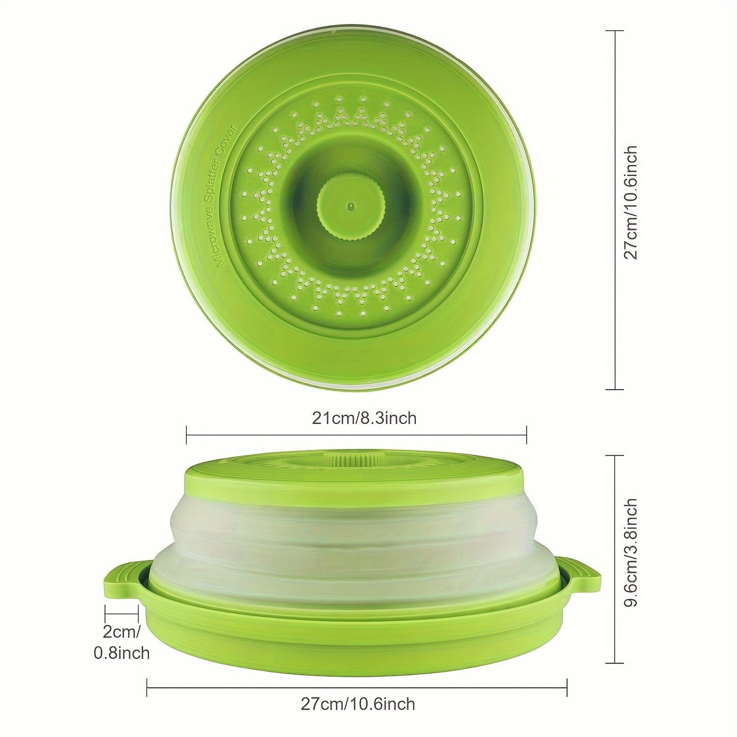GDDGCUO Multi-Ply Microwave Splatter Cover with Tray Set, 10.6 Inch Lid, Food-Safe Microwave Splash Guard Plate, Fits More Dishes, Blue/Gray/Red/Green Options