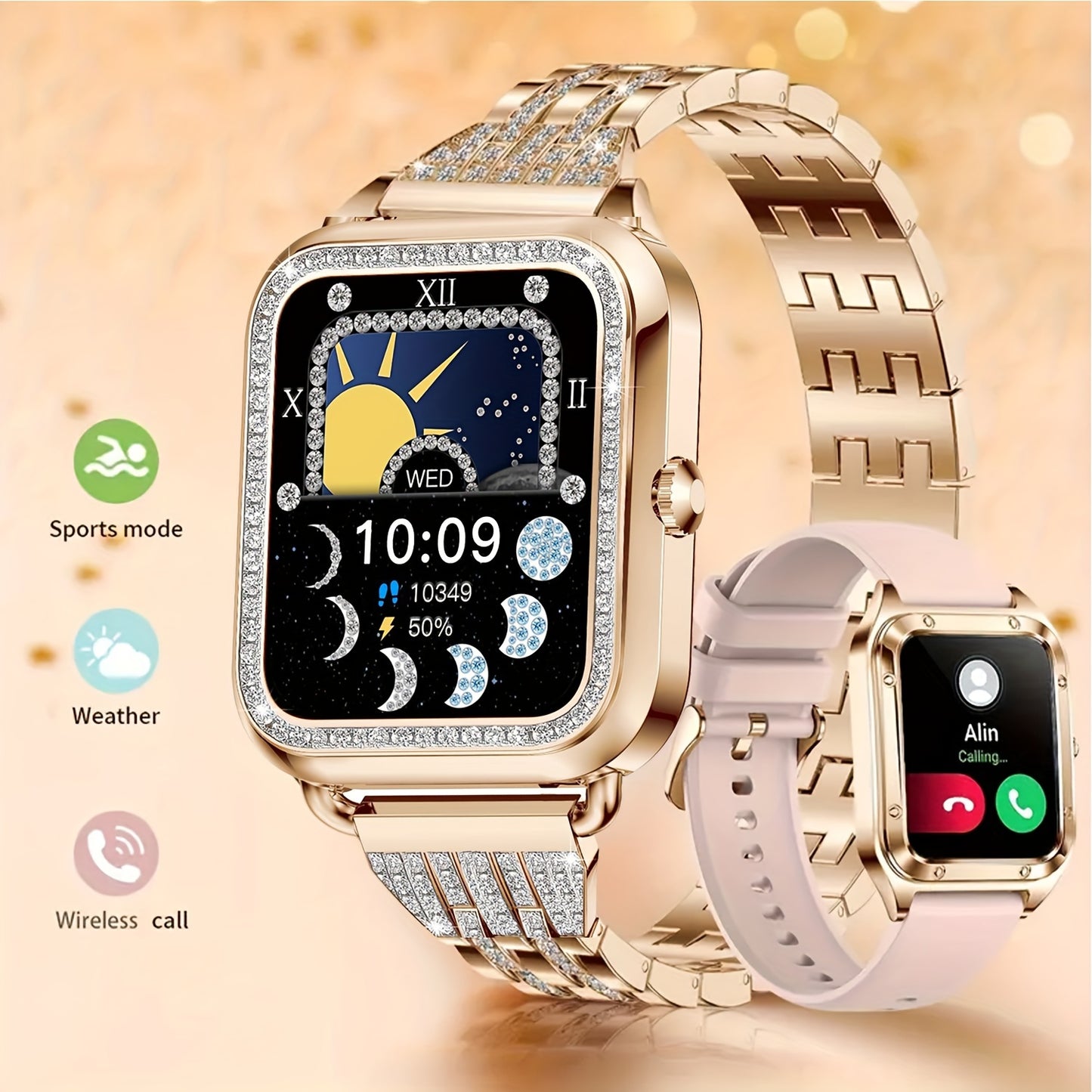 Women's Luxury Smart Watch Wireless Answer/Dial, 1.57" HD SmartWatch For Android And IOS Phones, Multi Sport Modes, Fitness Watch, AI Voice Assistant, Notifications, Remote Camera, DIY Watch Dial, Music Player, Weather Report