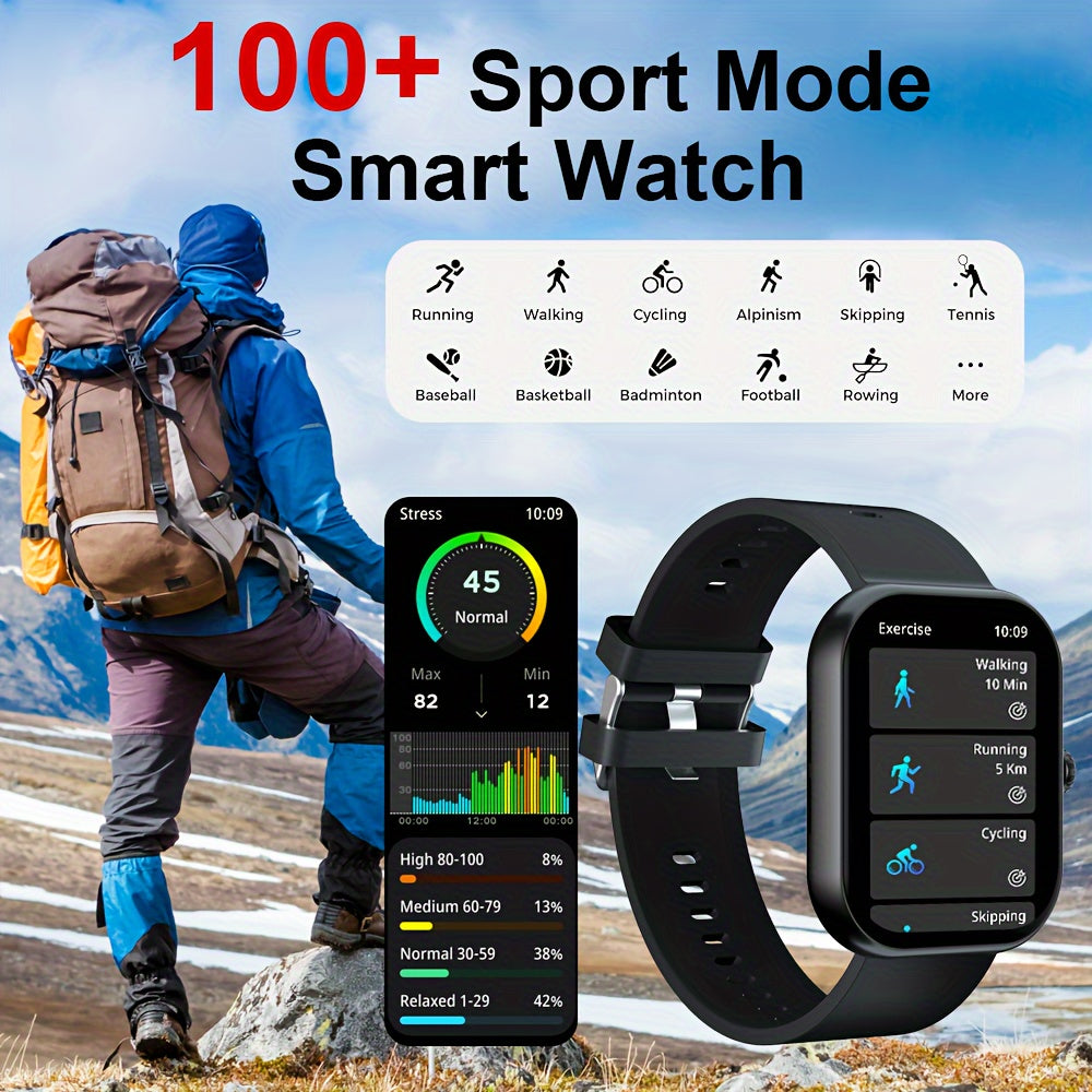 2.01" HD Screen LAXASFIT Smart Watch Plus - Advanced Fitness Activity Tracker with 128 Sport Modes, Weather Forecast, Remote Music Control, and Call/Answer Function for Android Phones - Ideal Outdoor Smartwatch Gift for Women