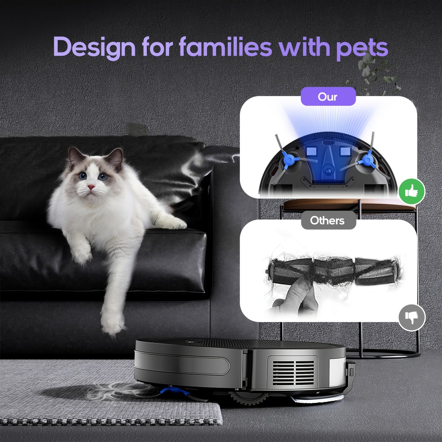 Robot Vacuum And Mop Combo, App/Voice Control, 2 In 1 Robot Vacuum Cleaner, 4000pa Max Power Suction, Scheduled Cleaning, Automatic Recharge, For Pet Hair, Low Carpet