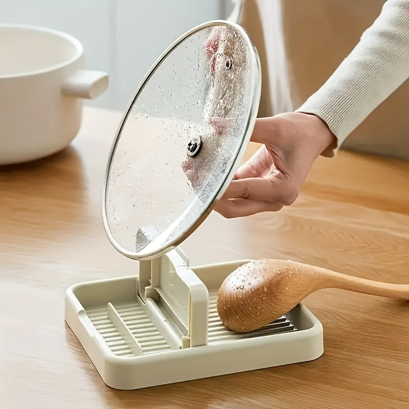 Kitchen Pot Lid Rack, Foldable Rack For Kitchenware, Spoon & Spatula Holder