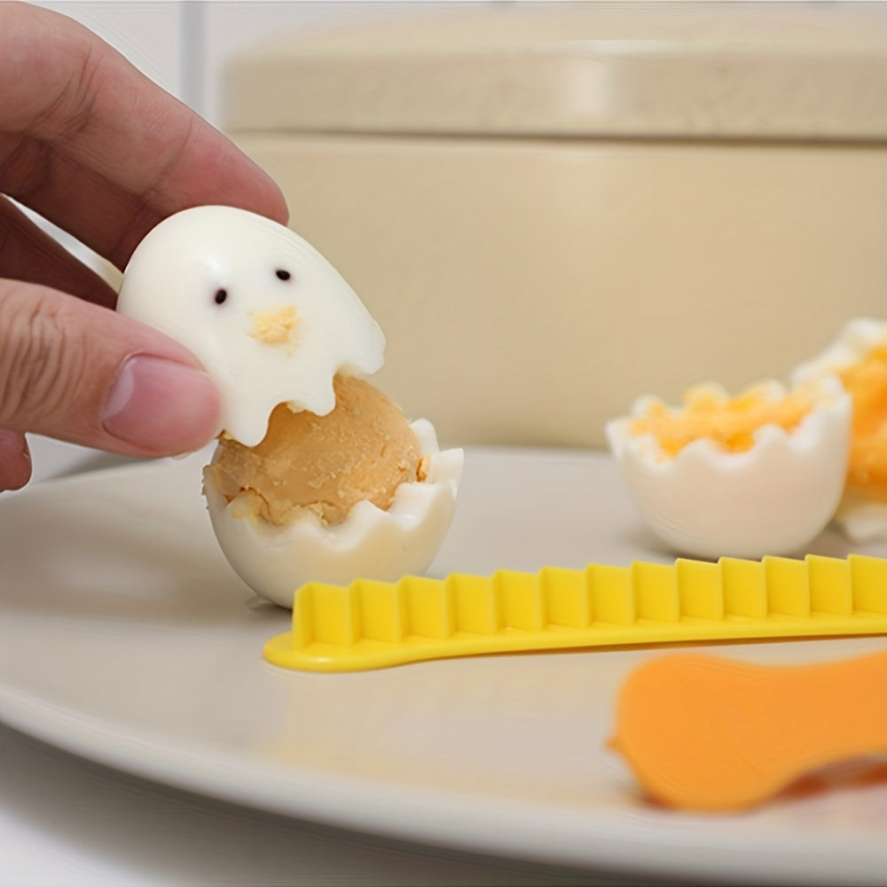 2pcs Egg Cutter, Egg Shaper and Carving Mold, Kitchen Tool for Restaurant