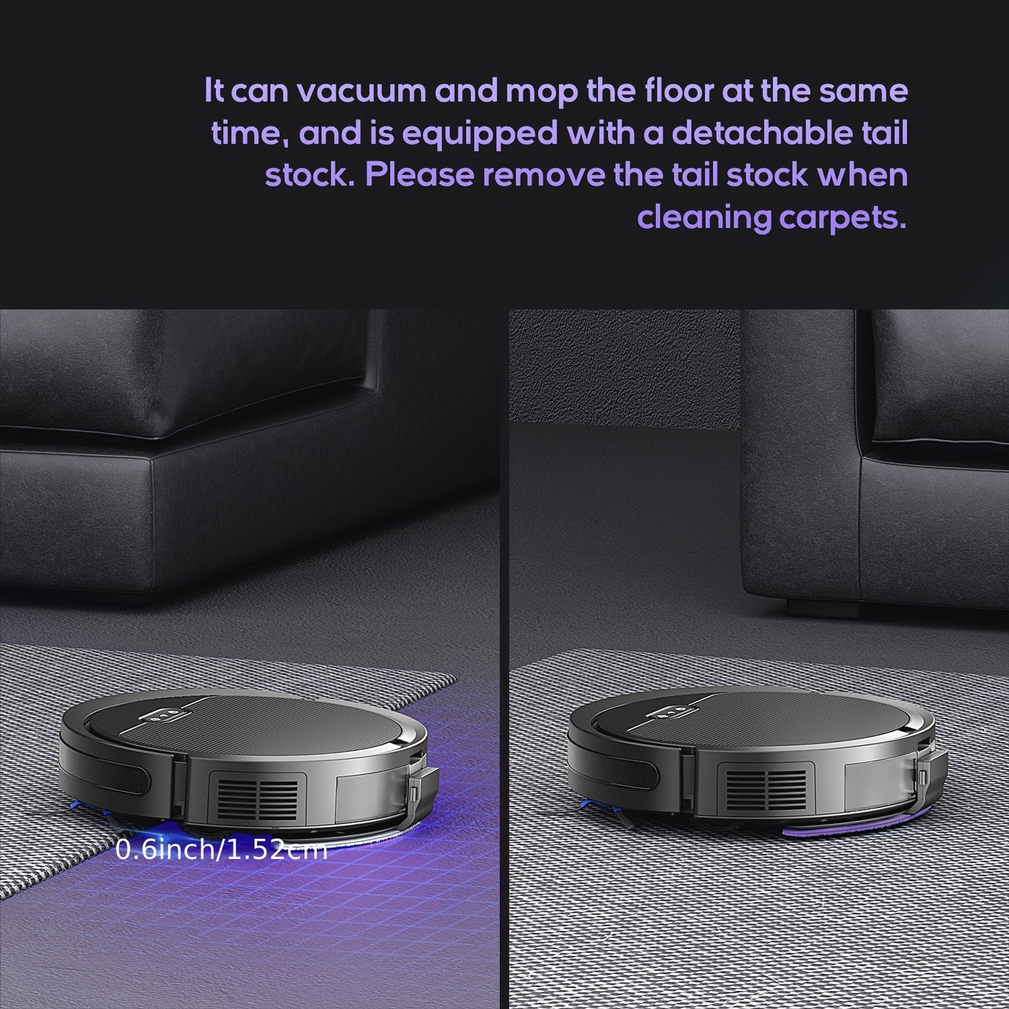 Robot Vacuum And Mop Combo, App/Voice Control, 2 In 1 Robot Vacuum Cleaner, 4000pa Max Power Suction, Scheduled Cleaning, Automatic Recharge, For Pet Hair, Low Carpet