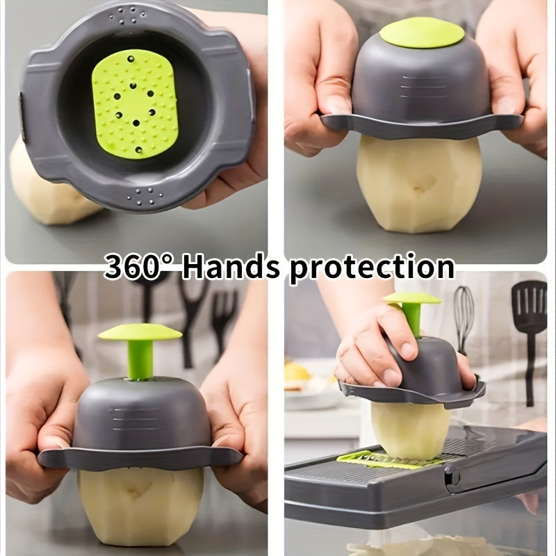 13pcs/set, Multifunctional Vegetable Chopper with Interchangeable Blades and Container - Perfect for Quick and Easy Meal Prep, Onion Mincing, and Potato Shredding - Kitchen Gadget Must-Have for Busy Families and Students!