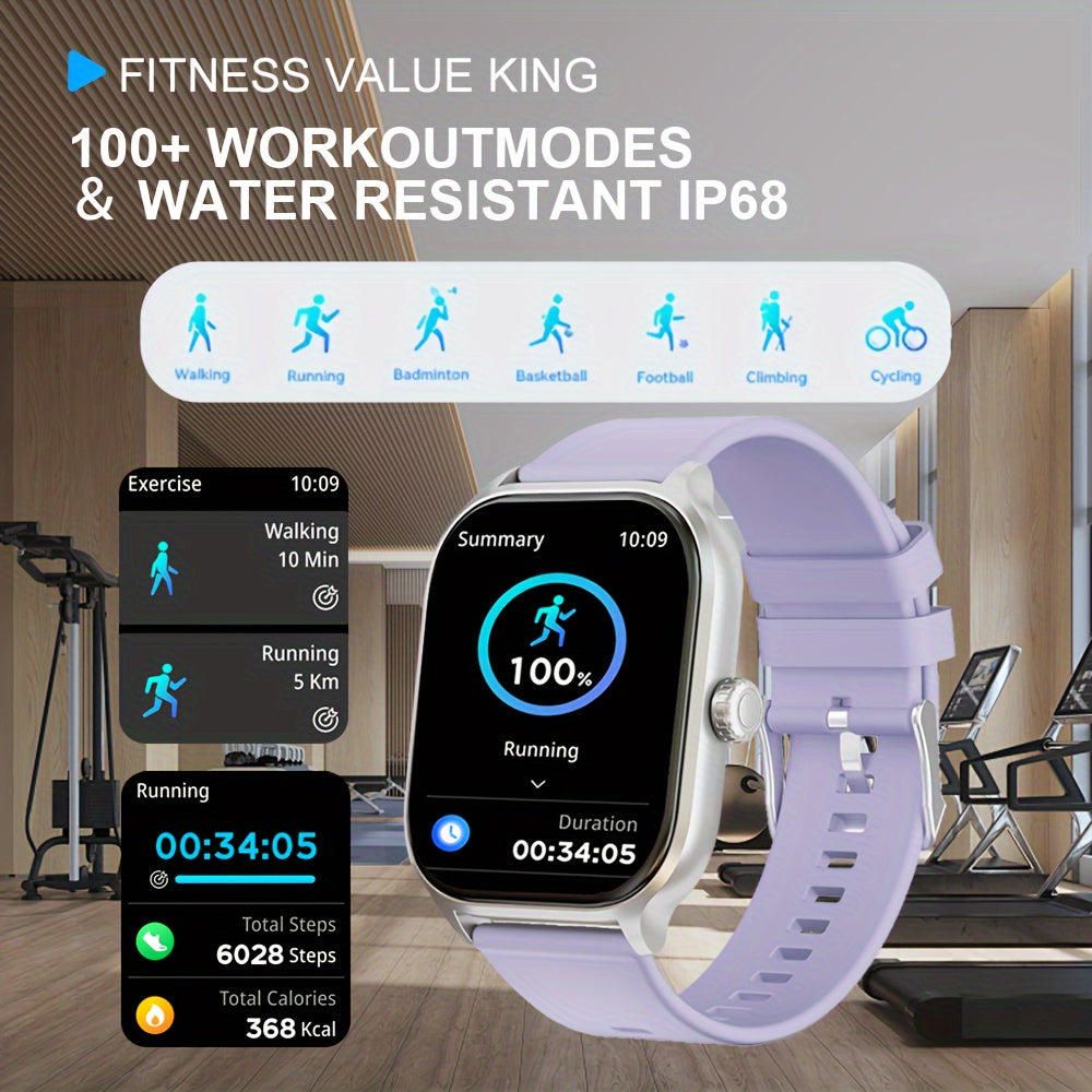 LAXASFIT 2.01" Full Touch Screen Smartwatch - IP68 Waterproof, Wireless 5.3, Fitness Tracker with Call & Text Alerts, 100+ Sports Modes, USB Charging, Compatible with Android/iPhone - Sleek Design for Men & Women, Smart Watch