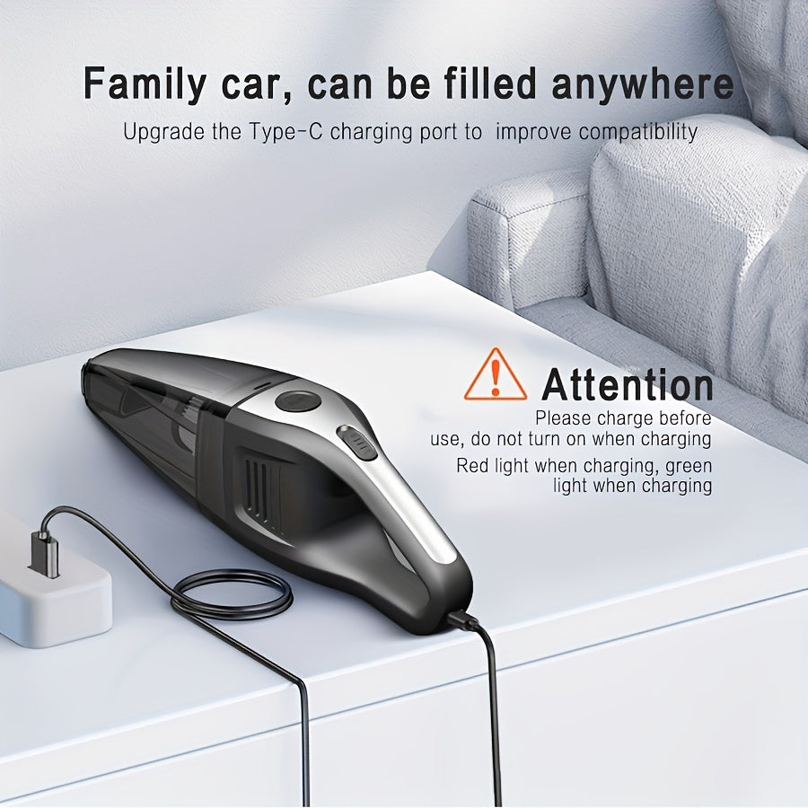 Portable Vacuum Cleaner Wireless Handheld Vacuum Cleaner For The Family Car, Powerful Suction USB Charging Mini Cleaning Vacuum Cleaner, Has A Variety Of Accessories, Suitable For The Car, Home, Office And Other Slit Tools
