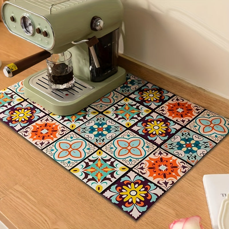 1pc, Super Absorbent Diatom Mud Pad for Kitchen and Bathroom - Dries Dishes, Coffee Machines, and Countertops Quickly - Non-Slip and Easy to Clean