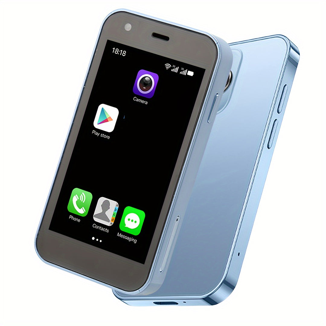 Mini Smartphone, The World's Smallest Cell Phone 3.0 Inch Android Small Phone Quad Core 2G+16G 5.0MP Dual SIM High Definition Mini Phones Unlocked 3G Mobile Phone (Blue)