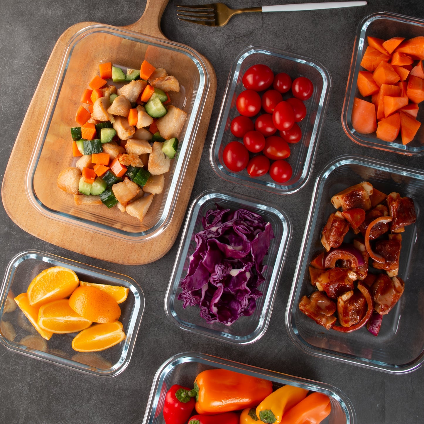 16 Pack Glass Meal Prep Containers, Food Storage Containers with Airtight Lids, Dishwasher/Microwave/Oven/Freezer Safe Glass Containers for Leftovers