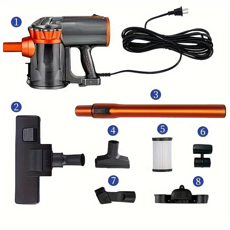 110V 600W Powerful Vacuum Cleaner - Wet/Dry, Low Noise, Portable, Suitable for Pet Hair, Hard Floors, Carpets Handheld Vacuum Cleaner, Four in One Lightweight Handheld Vacuum Cleaner