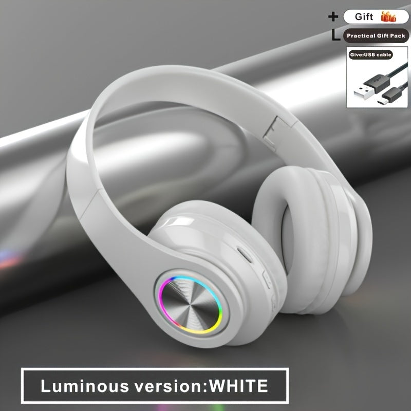 Wireless Noise Cancelling Headphones, Wireless Earbuds with Deep Bass, Lightweight Foldable Headphones with Built-in Microphone, for Work Laptops, Mobile Phones, On-head Gaming Headphones, Compatible with Android/iOS, Father'