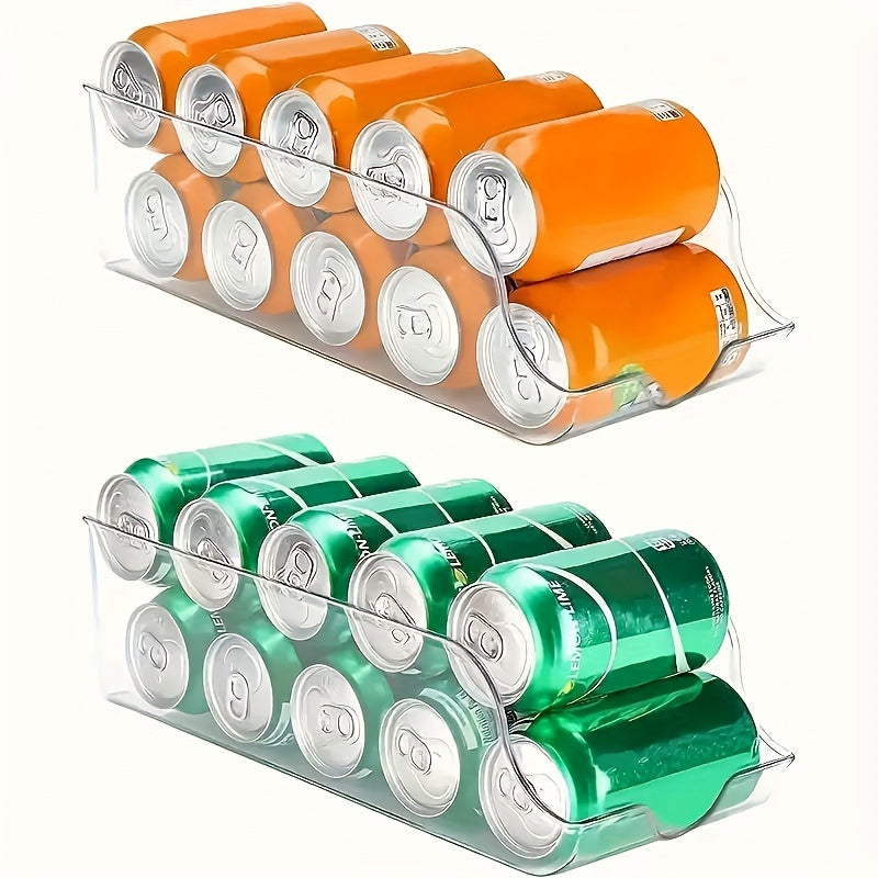 1pc Refrigerator Organizer Bins, Soda Can Dispenser Beverage Holder, Clear Plastic Canned Food Pantry Storage Rack, Stacking Can Dispensers For Fridge, Freezer, Pantry, Kitchen, Countertops, Cabinets, Kitchen Accessories