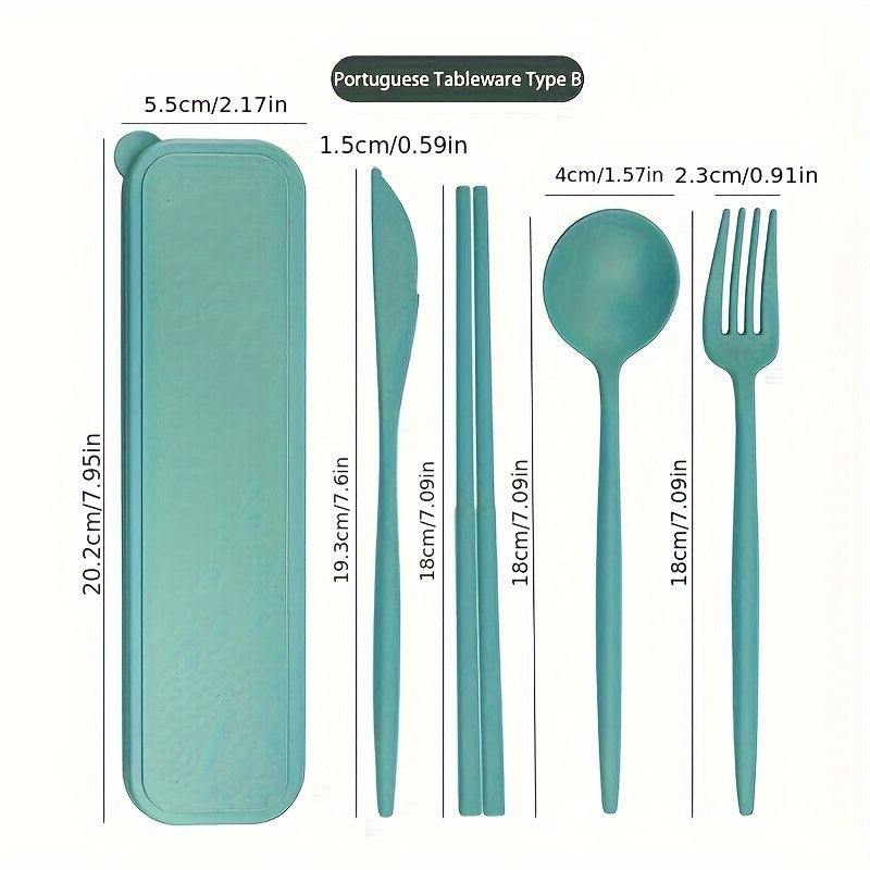 32PCS Durable Wheat Straw Cutlery Set - Reusable, Shatter-Resistant, Dishwasher & Microwave Safe - Perfect for Camping, RV, Picnic, Kitchen, Dormitory Essentials in Vibrant Blue