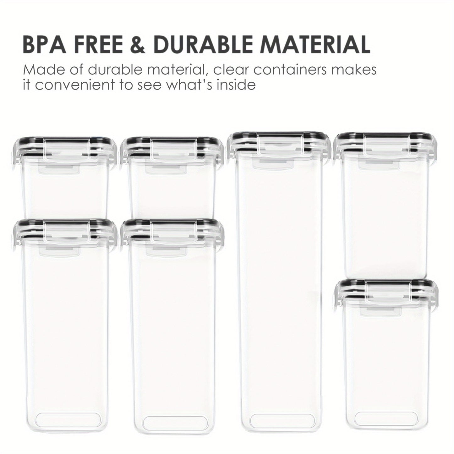 9Pcs Airtight Food Storage Containers With Lids, BPA Free, Plastic Kitchen And Pantry Canisters For Cereal, Dry Food, Flour And Sugar, Dishwasher Safe