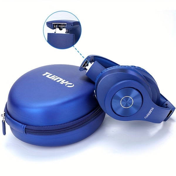 40H Wireless BT Headphones - TUINYO Over Ear Stereo Headset with Deep Bass, Soft Memory-Protein Earmuffs, Built-in Mic for PC/Cell Phones/TV Wired Mode