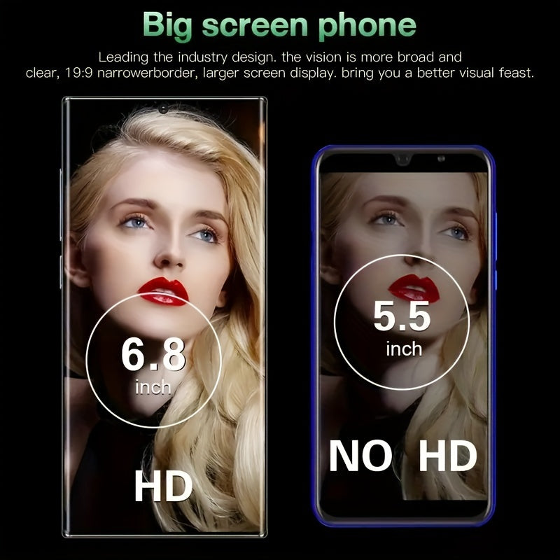 Touchscreen Smartphone - 8+256GB Dual SIM Dual Standby Cell Phones With Face Recognition, HD Camera, Long-Lasting 6800mAh Battery, Stylus, Headphones, Type-C Charging Cable, Case, And Screen Protector - Perfect Holiday Birthd