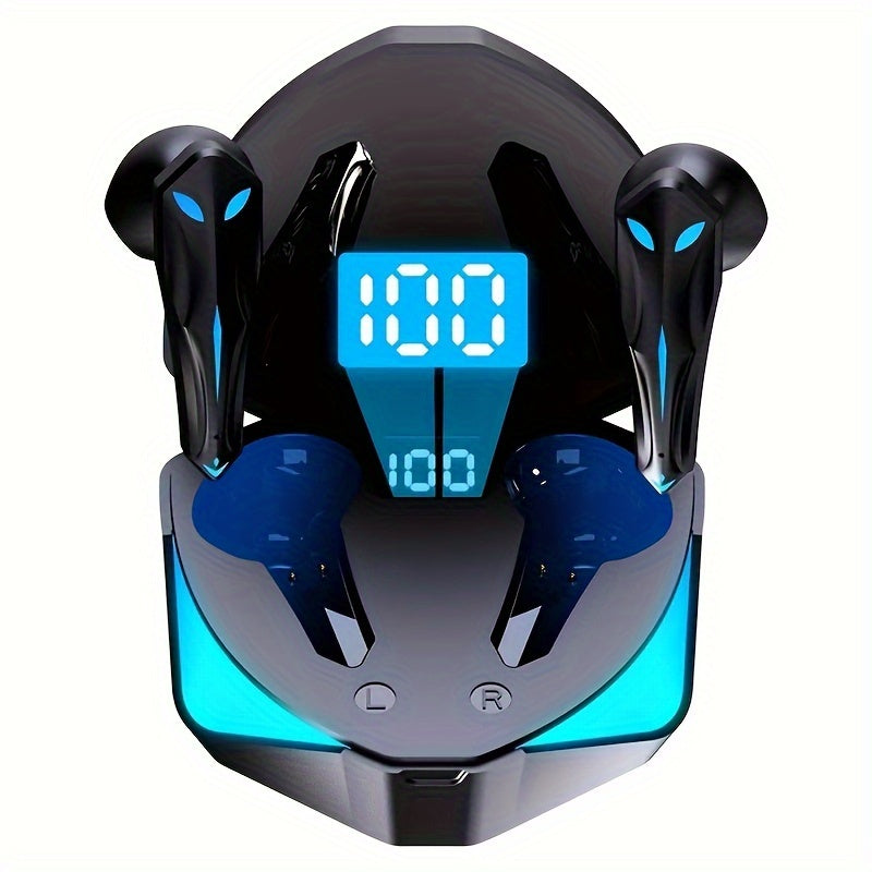Wireless Headphones 5.3, Wireless Gaming Headphones with Microphone, Semi-Open Headphones, Low Latency, Noise Reduction, Media Control, Compatible with Mobile Phones, Rechargeable Lithium Polymer Battery