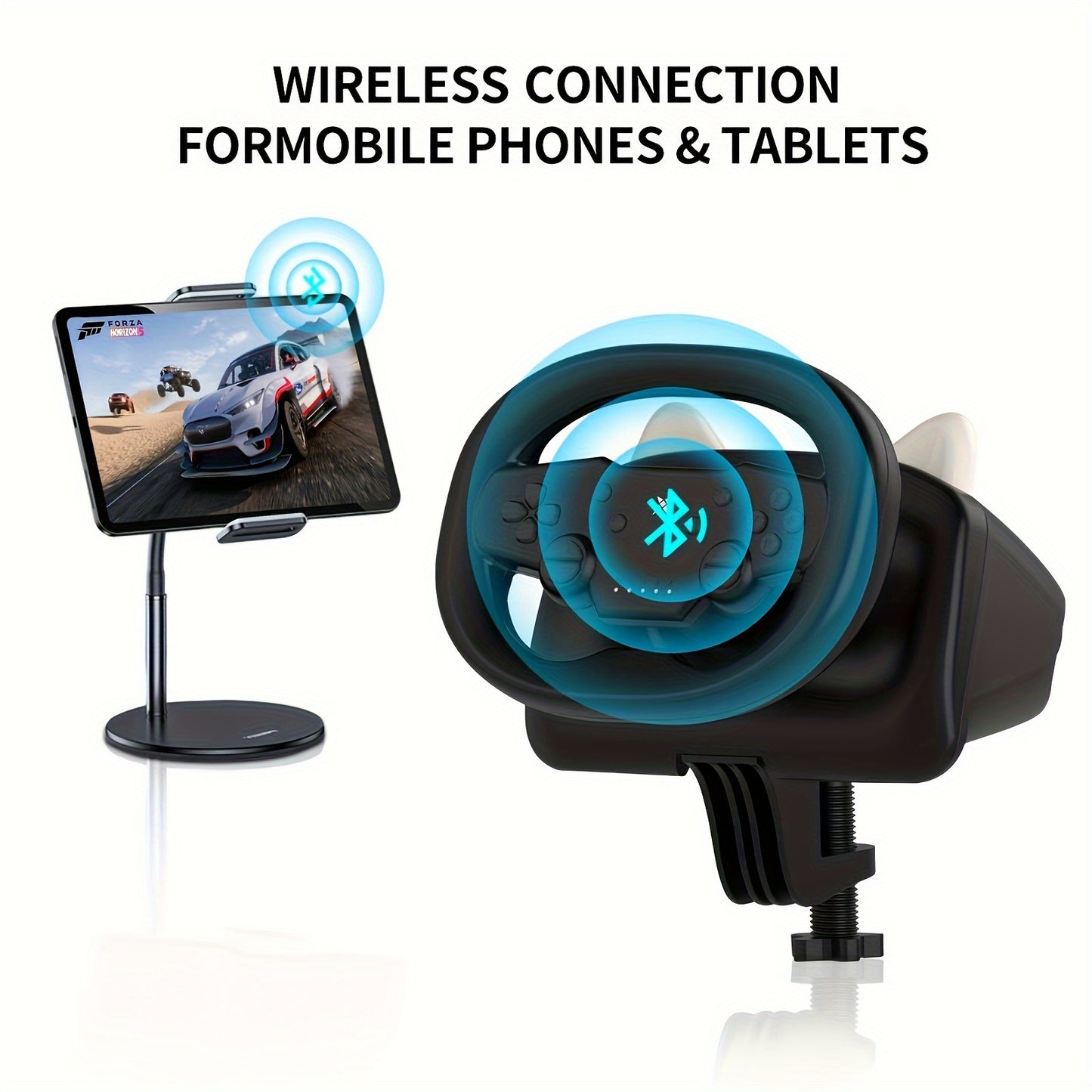 DOYO Gaming Racing Wheel W143, PC Wireless Steering Wheel Race Games Wheels For Nintendo Switch, PC, PS4, PS3, Ios & Android Mobile Phones, Tablets