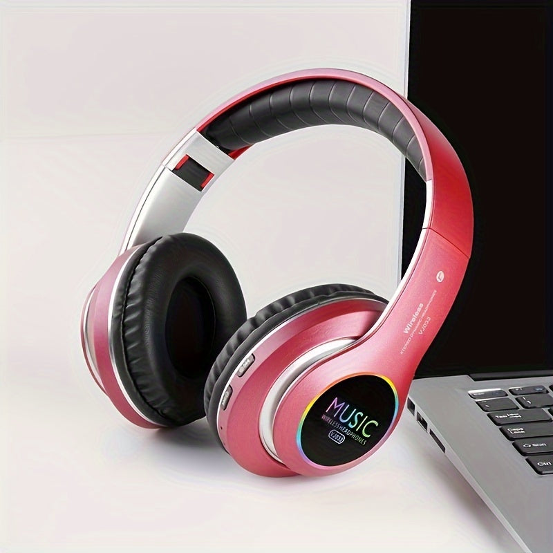 Wireless Noise Cancelling Headphones, Wireless Earbuds with Deep Bass, Lightweight Foldable Headphones with Built-in Microphone, for Work Laptops, Mobile Phones, On-head Gaming Headphones, Compatible with Android/iOS, Father'