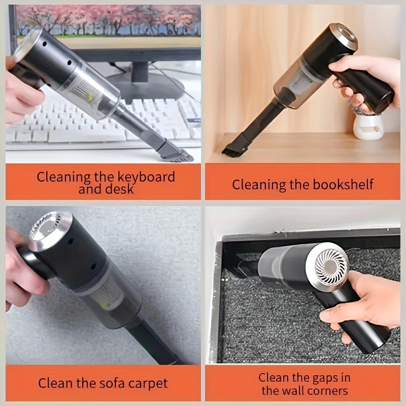 1PC Portable Home and Car Cleaning Vacuum Cleaner Mini Vacuum Cleaner Handheld Vacuum Cleaner Multi-functional Surface. Pet Hair and Hard Floor Friendly - Very Suitable for Home and Car Cleaning Wireless Car Vacuum Cleaner, C