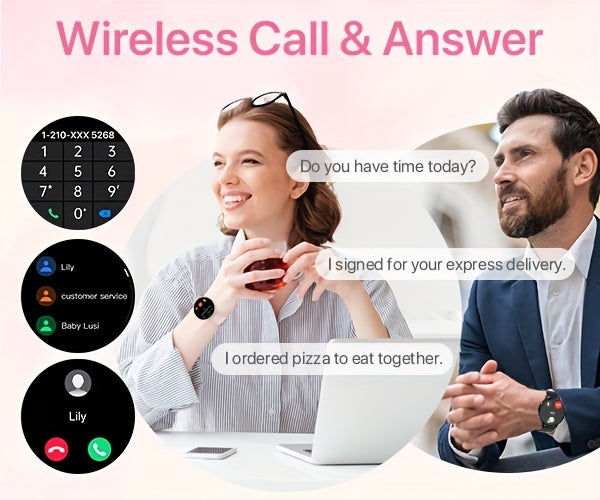 Smart Watch Gift for Women, 1.39-inch Full Touch Screen, Smart Call Watch with Answer and Make Call for iPhone and Android Phones, Message Push, Fitness Tracking Watch, Pedometer, Distance, Calories, 100+ Sports Modes, Sports