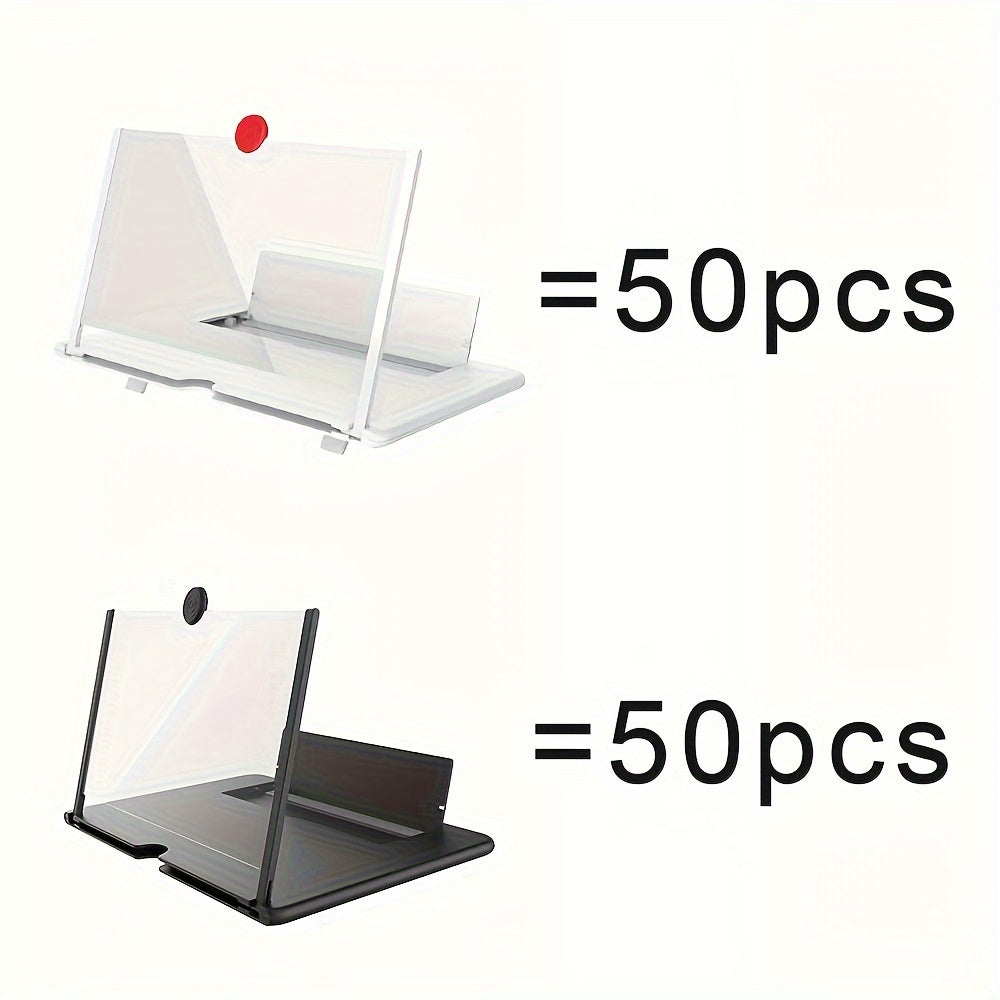 ODOMY 100pcs 50pcs Black/50pcs White 14inch Mobile Phone Screen Magnifier Anti-Radiation HD Magnifying Projector Eye Protection Cell Phone Screen Enlarger Pulling Type Phone Stand Screen Amplifier Compatible All Phones for Mo