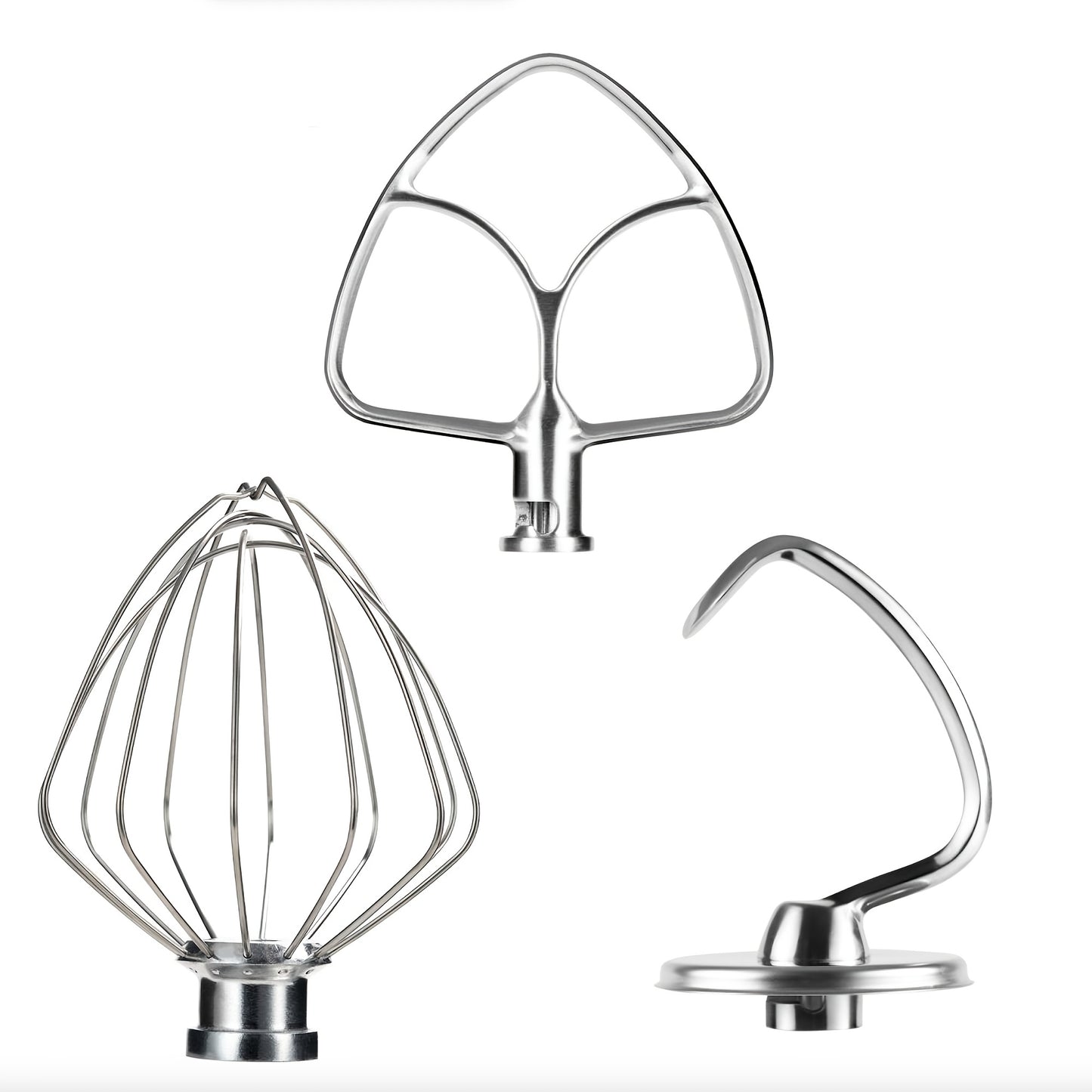 4-Piece Stainless Steel Mixer Bowl Kit - Parts & Accessories Blender Replacement Parts - Heavy Duty, Dishwasher Safe, Fits 4.5-5QT Tilt-Head Stand Mixer, Includes Dough Hook, Beater, Wire Whip, and Bowl for Efficient Mixing a