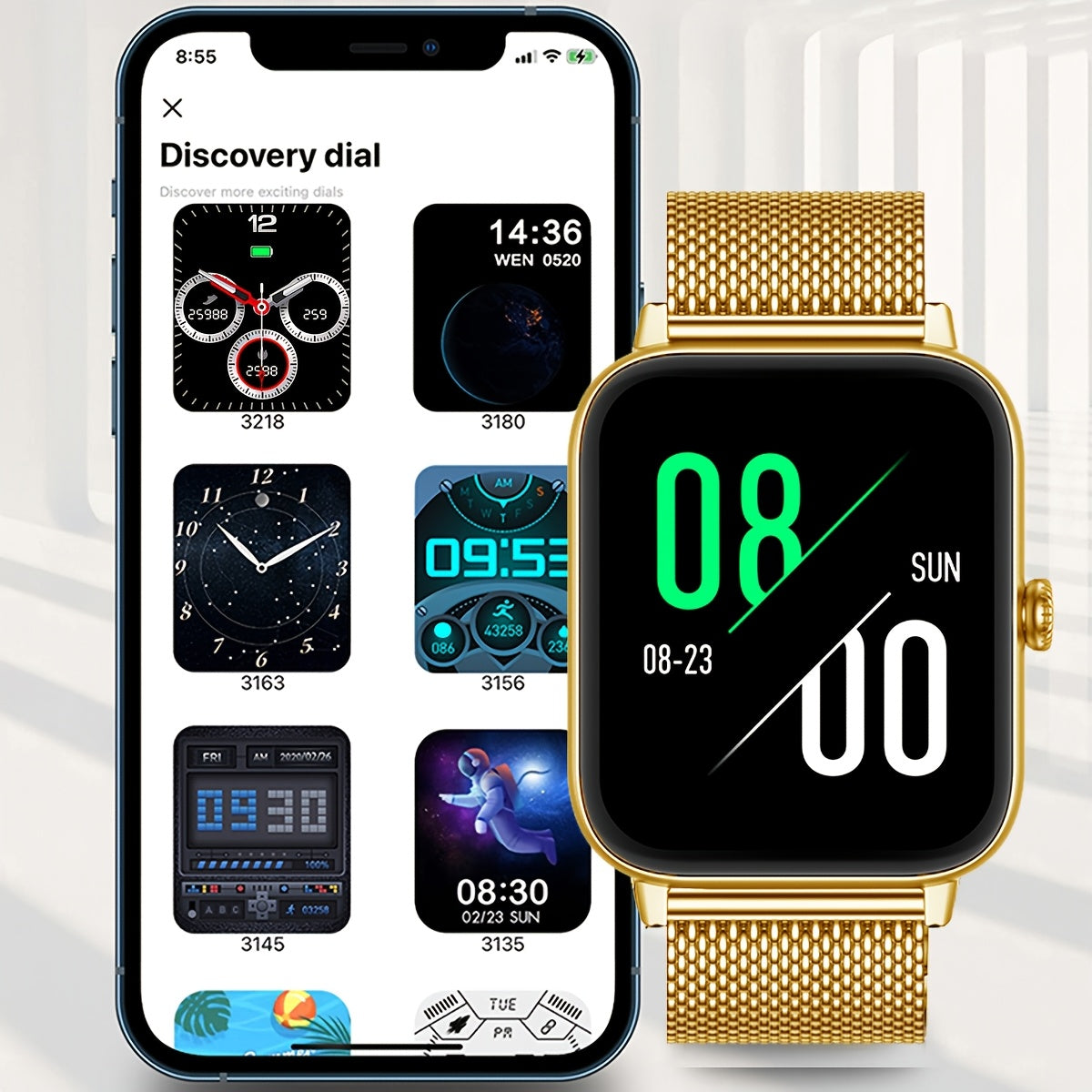 Smart Watch(Can Make And Answer Calls)1.83-inch Full Touch Screen Wireless Call Sport Watch, Compatible With Android And IPhone Phones, 100+ Sport Modes, Sport Fitness Smart Watch