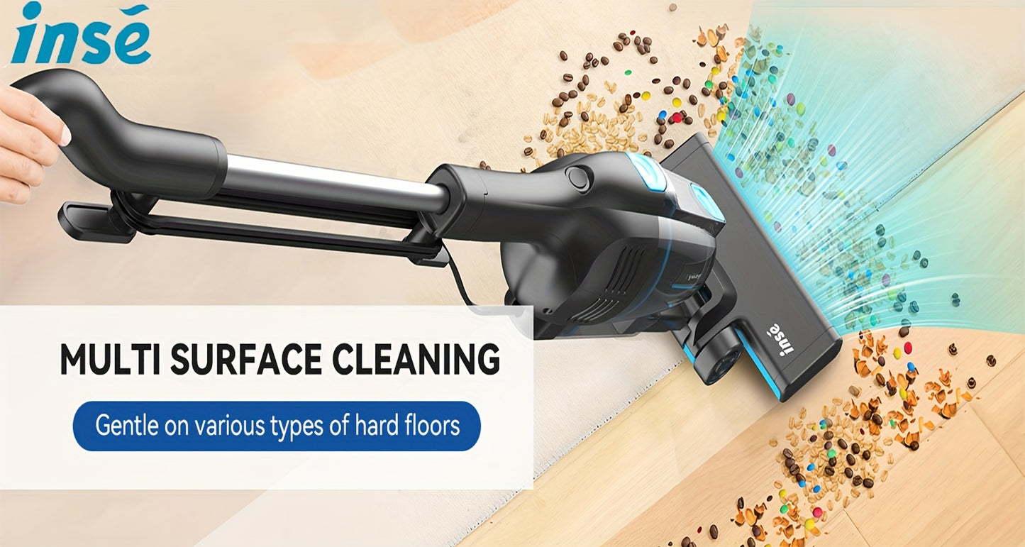 INSE R6 Corded Vacuum Cleaner, 15KPa Powerful Suction with 600W Motor Stick Vacuum, Ultra-Lightweight Bagless Upright Vacuum with Handheld for Home Hard Floor Carpet Pet Hair Car Cleaning