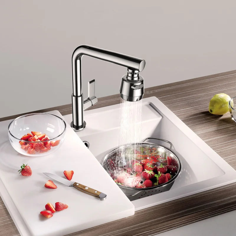 360° Rotatable Faucet Extender & Water Saving Nozzle – 2/3 Mode Adjustable Faucet Adapter for Kitchen & Bathroom Sink