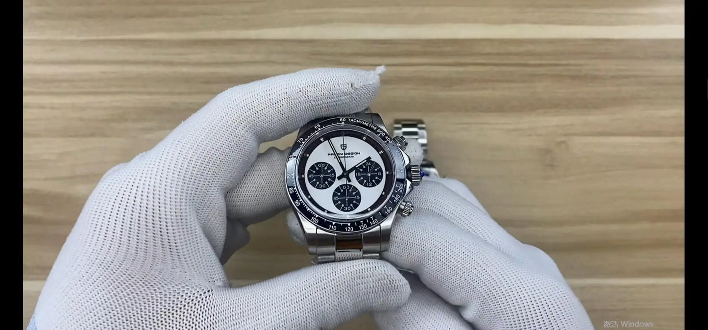 PAGANI DESIGN Men Quartz Wristwatches VK63 Watch For Men Ceramic Bezel Chronograph Sports Waterproof Stainless Reloj Hombre 2023