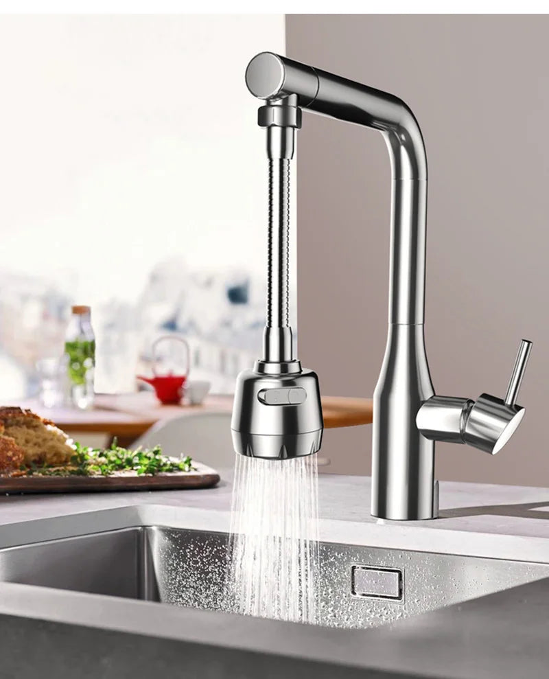 360° Rotatable Faucet Extender & Water Saving Nozzle – 2/3 Mode Adjustable Faucet Adapter for Kitchen & Bathroom Sink
