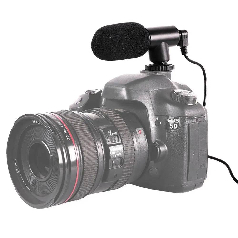 Portable Video Camera Microphone Windproof Mini Cell Phone Microphone Black Computers Microphone For Recording Interviewing - findify 2025