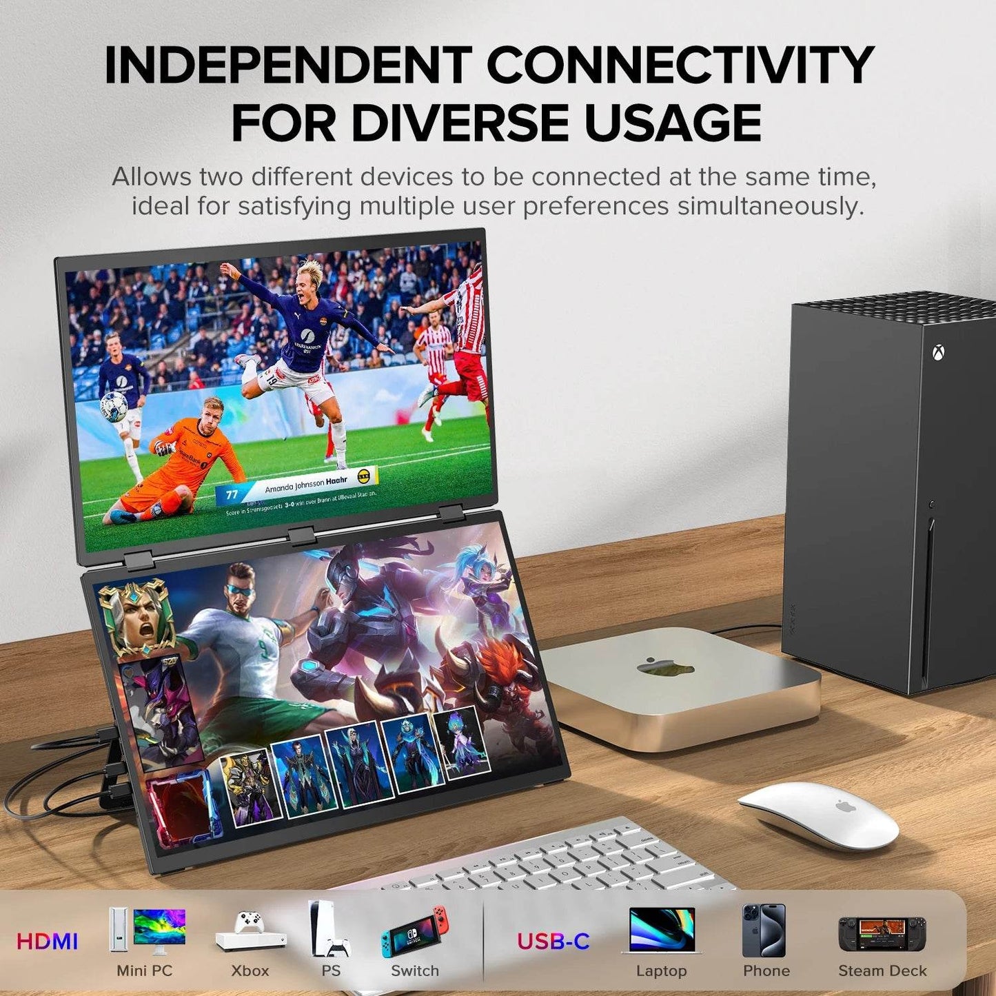 UPERFECT UStation Delta Max Folding Stacked Portable Monitor 1080P IPS 18.5 inch * 2 Dual Triple Screen Extender for Laptop PC - findify 2025
