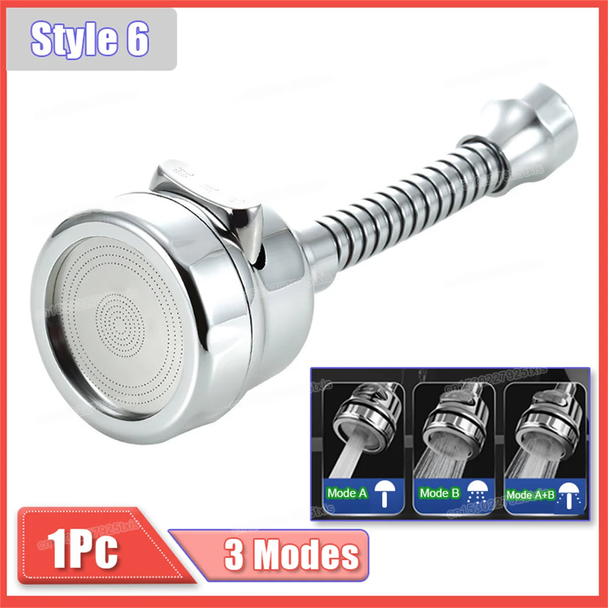 360° Rotatable Faucet Extender & Water Saving Nozzle – 2/3 Mode Adjustable Faucet Adapter for Kitchen & Bathroom Sink