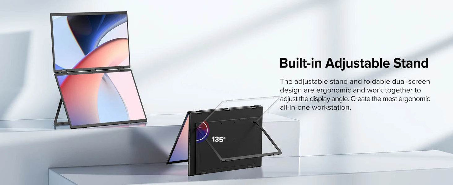 UPERFECT UStation Delta Max Folding Stacked Portable Monitor 1080P IPS 18.5 inch * 2 Dual Triple Screen Extender for Laptop PC - findify 2025