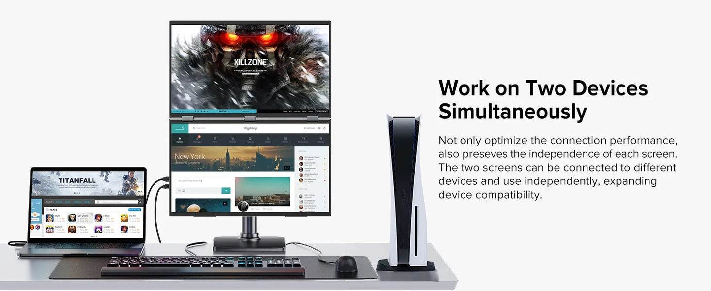 UPERFECT UStation Delta Max Folding Stacked Portable Monitor 1080P IPS 18.5 inch * 2 Dual Triple Screen Extender for Laptop PC - findify 2025